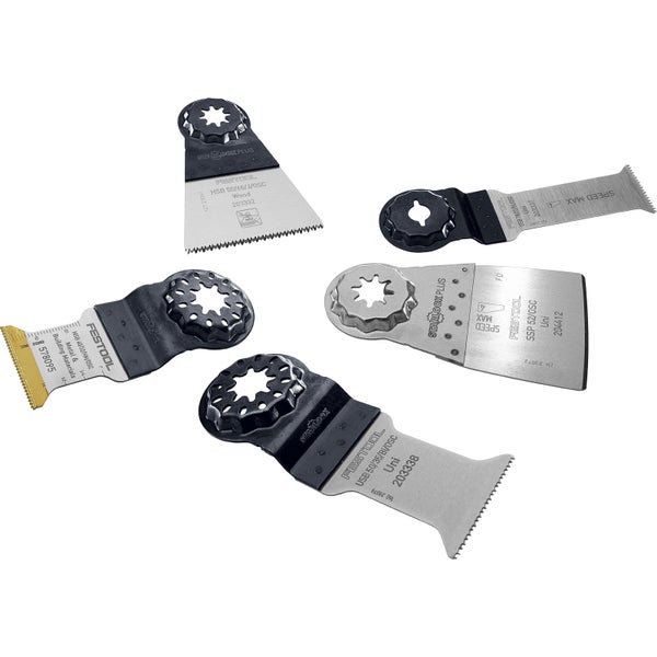 Mehrere Festool Sägeblätter für Oszillierwerkzeuge, geeignet für Holz, Metall und Baumaterialien