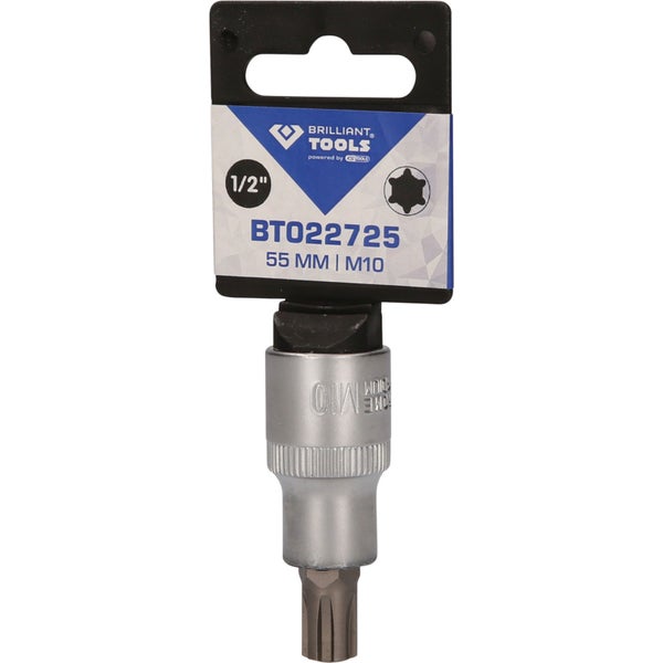 BRILLIANT TOOLS 1/2 RIBE-Bit-Stecknuss 55 mm lang M10 - BT022725