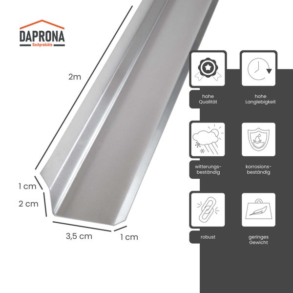 Daprona Logo, Metalldachprofil 2 Meter Länge, hohe Qualität, langlebig, witterungsbeständig, korrosionsbeständig, robust, geringes Gewicht.