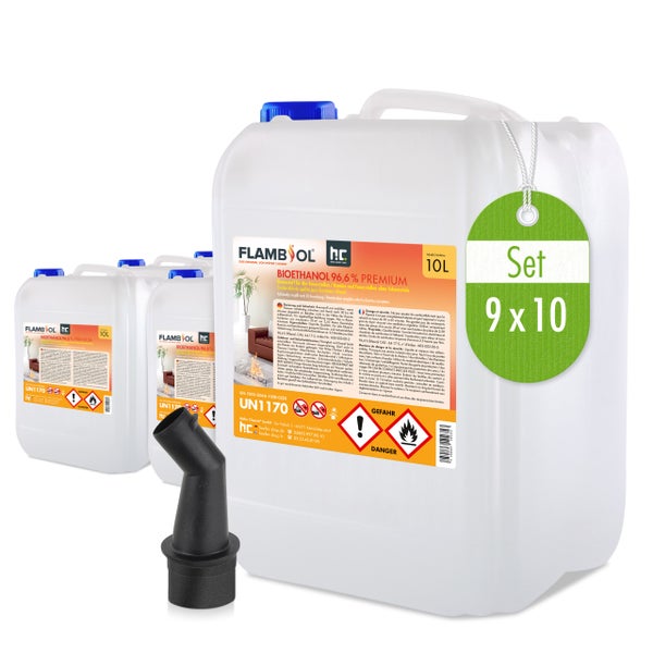 1 x 10 L FLAMBIOL® Bioethanol 96,6% Premium für Ethanolkamin in Kanistern