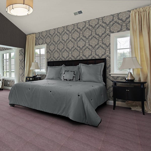 Auslegware Teppichboden altrosa mit Velours Oberfläche und Textilvlies Rücken Meterware in Malve 500 cm Breite (Meterware)