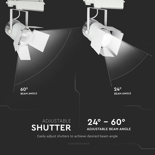 V-TAC VT-433-W - LED-Schienenleuchten - Shutter-Schienenleuchten - Samsung - IP20 - Weiß - 33