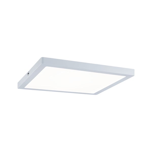 Quadratische LED-Deckenleuchte in flachem Design zur Aufbaumontage.
