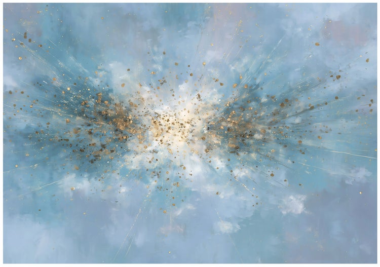 Gemälde mit abstraktem Sternenexplosion Design