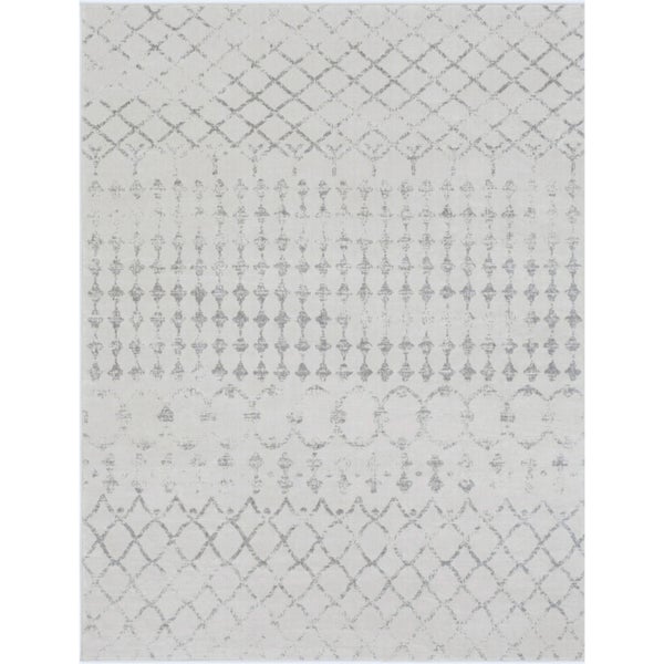 Etnhischer Berber Teppich Weiß/Grau 200x275 cm SOFIA