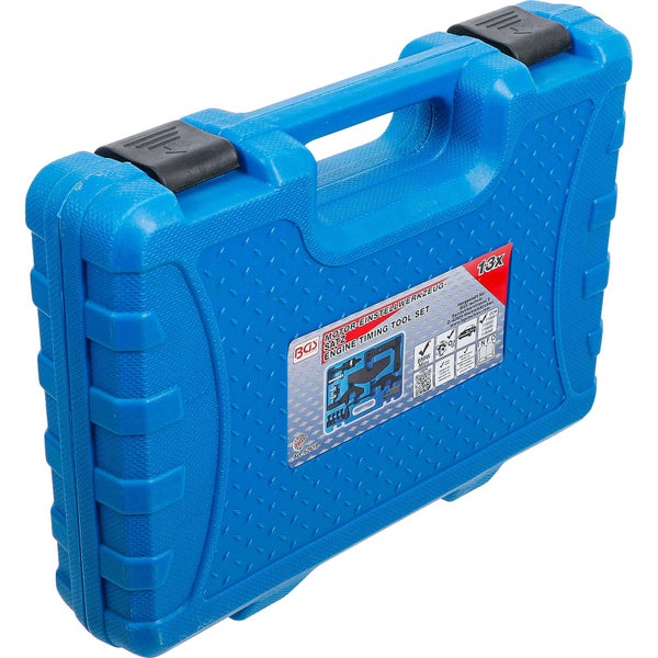 Motor-Einstellwerkzeugsatz in einem blauen Kunststoffkoffer