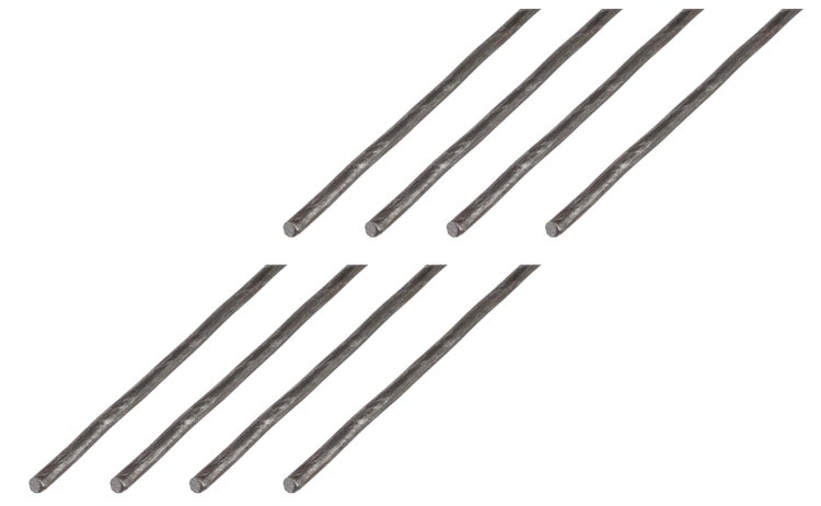 Set aus acht Metallrundstäben für Handwerksarbeiten