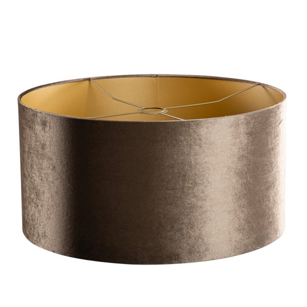 Samtlampenschirm Braun mit goldener Innenseite 50/50/25