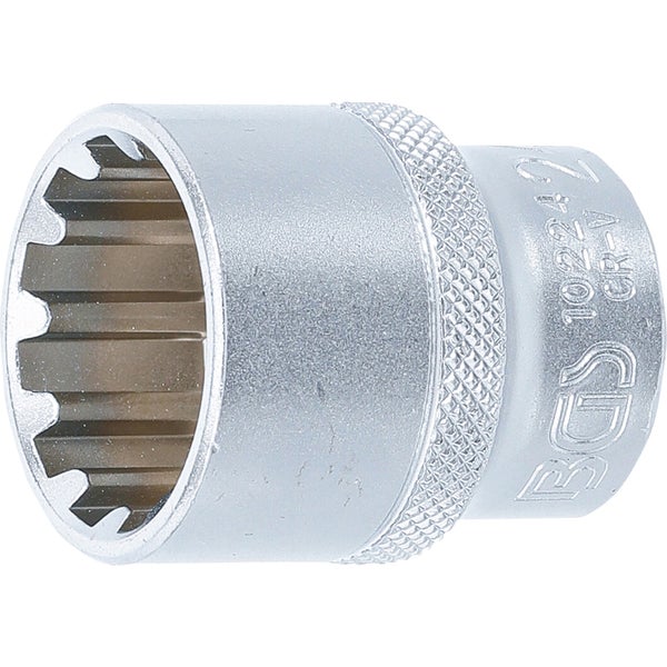 BGS Steckschlüssel-Einsatz Gear Lock Antrieb Innenvierkant 12,5 mm (1/2) SW 24 mm - 10224
