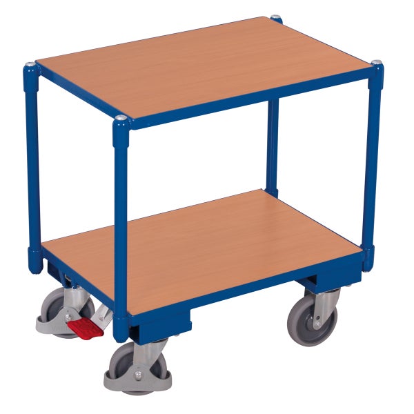 Etagenwagen mit zwei Ablageflächen und Rollen