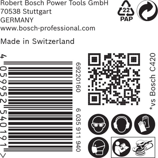 Bosch 50x Expert M480 Schleifnetz für Exzenterschleifer 125 mm G 100 - 2608900681