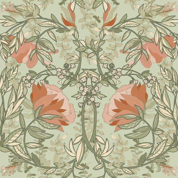 Florales Muster mit Blüten und Blättern