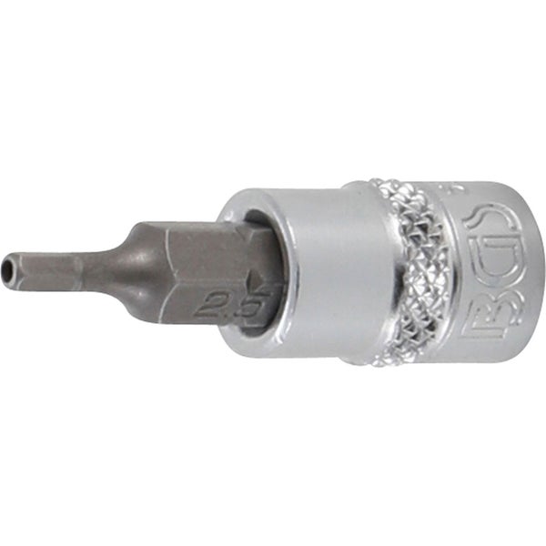 BGS Bit-Einsatz Antrieb Innenvierkant 6,3 mm (1/4) Innensechskant mit Bohrung 2,5 mm - 5156-2-5