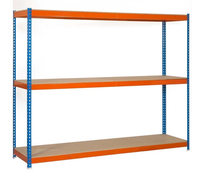 PROREGAL Schwerlastregal Metal Beast Four HxBxT 200 x 240 x 45 cm Fachlast 400 kg Blau-Orange