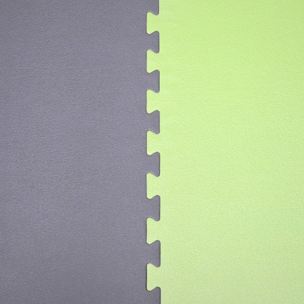 90x90cm Trainingsmatte mit Rand - 20mm Bodenschutz-Matte Grau Grün