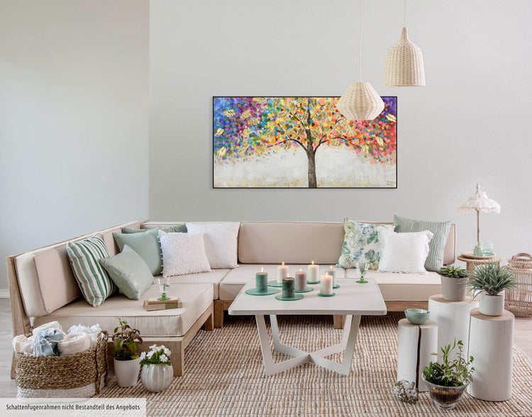 Handgemaltes Gemälde Acrylfarbe 120x60cm Bunt