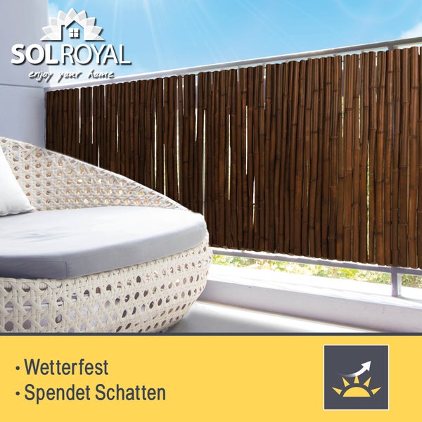 Sol Royal SolVision B23 Sichtschutzzaun 120x250cm Bambus Braun