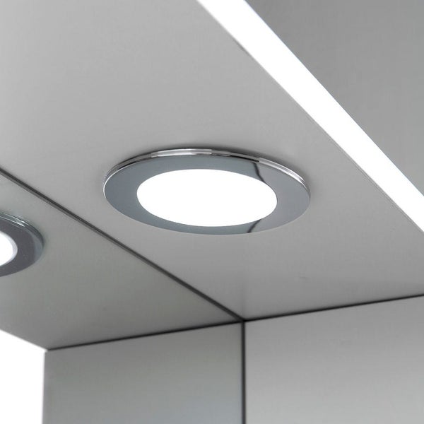 2-türiger Badspiegel 92x 57cm mit LED-Lampe und Ablage