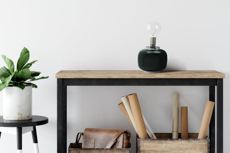 Dekorative Tischlampe Grün Silber, Nachttisch Wohnzimmer Lampe 25 cm | Wohnzimmer Esszimmer Leuchte