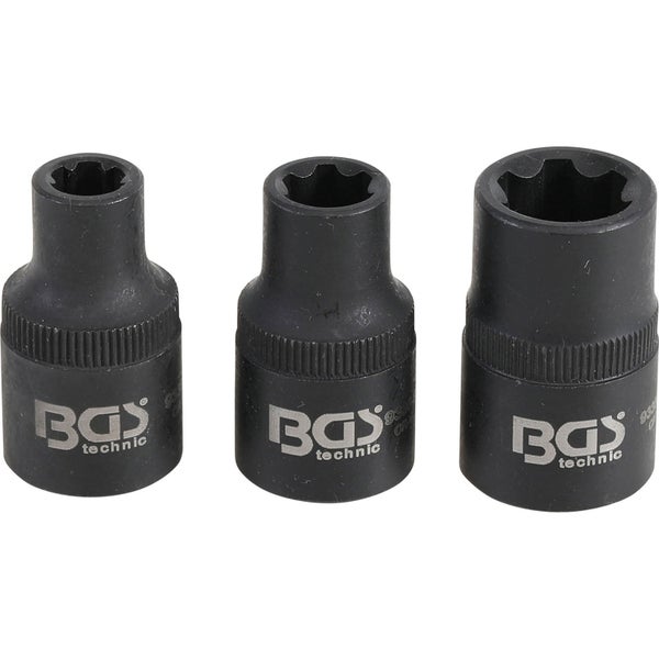 BGS Steckschlüssel-Einsatz-Satz Keil-Profil (für RIBE) M6S / M8S / M12S 3tlg. - 9336