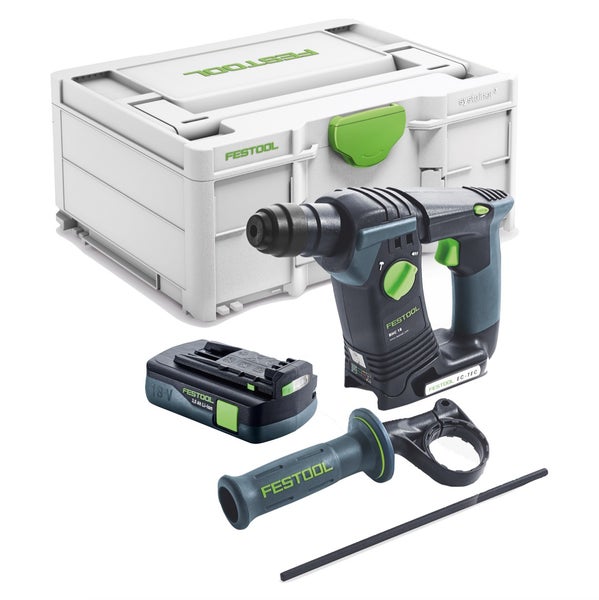 Festool BHC 18-Basic Akku Bohrhammer 18 V 1,8 J SDS Plus Brushless + 1x Akku 3,0 Ah + Systainer - ohne Ladegerät