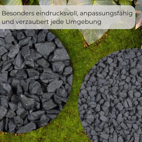Kieselsteine Garten Zierkies Basalt 11-22 mm 25 kg Anthrazit Aquarium Kies Basaltsplitt Weg Steinteppich Zierstein Splitt