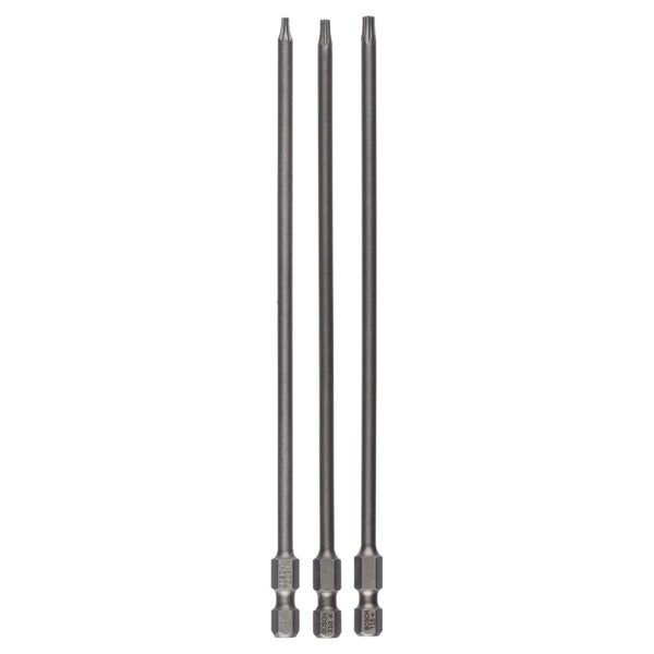 Bosch Logo Drei Torx-Bits, Größen T8, T10 und T15, Länge 152 mm
