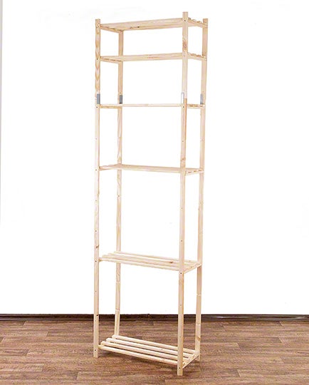 PROREGAL Holzregal Timbercraft HxBxT 220 x 65 x 28,5 cm Fachlast 35 kg 6 Fachboden 1,4 cm Dickes Kiefernholz Natur