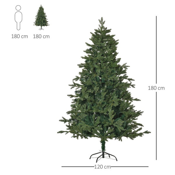 HOMCOM künstlicher Weihnachtsbaum, Ø120 x 180 cm, PVC, Grün