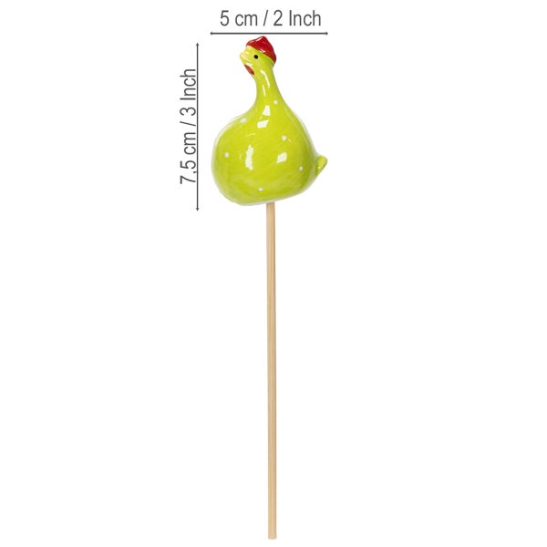 Dekofigur Huhn auf Stab für Garten und Beet