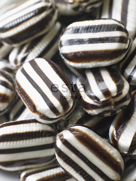 ESTAhome Fototapete Süßigkeiten Schwarz und Weiß - 186 x 270 cm - 156509