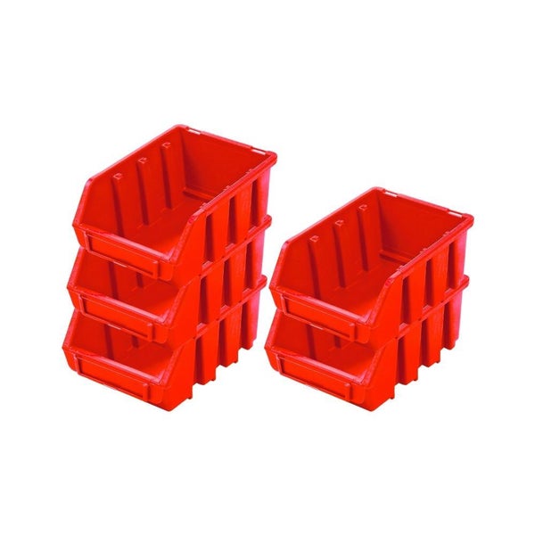 PROREGAL SuperSparSet 5x Sichtlagerbox 2 HxBxT 7,5 x 11,6 x 16,1 cm Polypropylen Rot