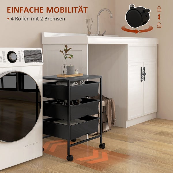 Rollwagen mit drei Schubladen für Aufbewahrung