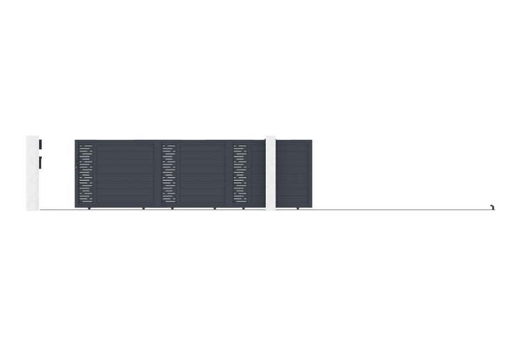 Schiebetor 5m ARLBERG H.140 graues Aluminium