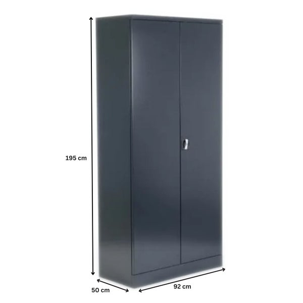 PROREGAL Stahlschrank Bee 10 Fachböden HxBxT 195 x 92 x 50 cm Pulverbeschichtetes & Verstärktes Fachbodenmaterial Anthrazit & Anthrazit