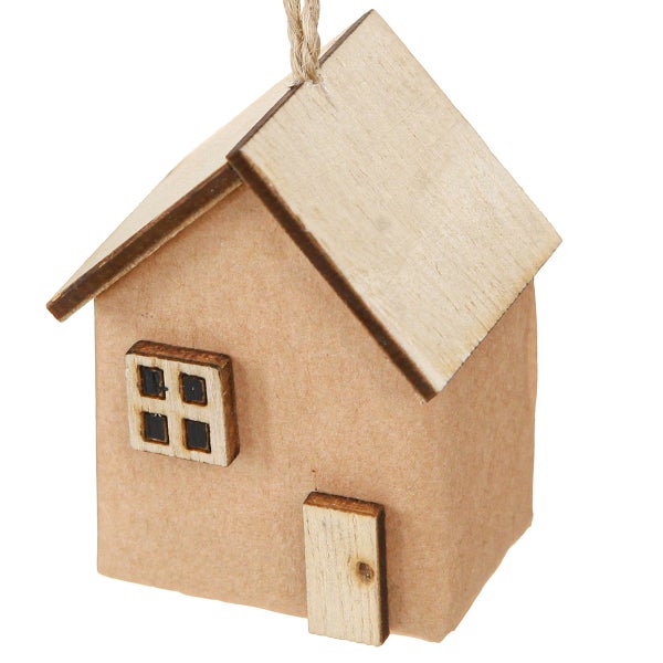 Dekorative Holzhausfigur zum Aufhängen