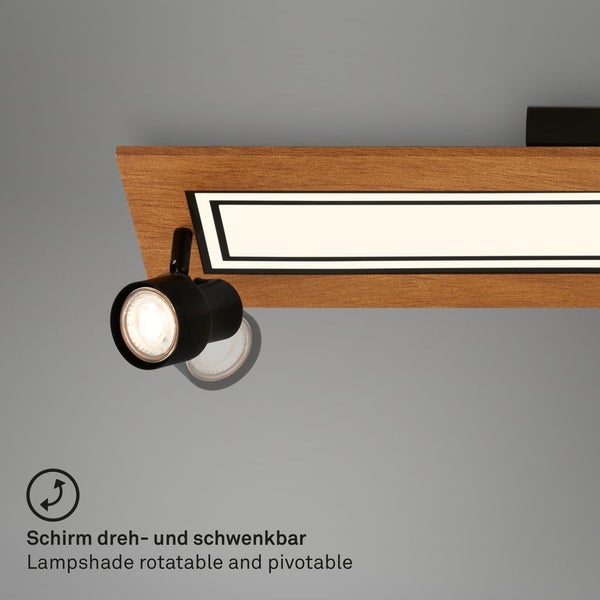 LED Deckenleuchte,schwarz-holzfarben,3xGU10+LED