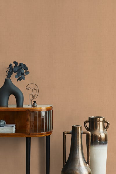 Tapete Orange Struktur Vliestapete für Schlafzimmer Wohnzimmer oder Küche Made in Germany 10,05 x 0,53m