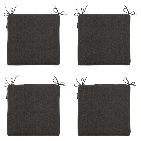 Sitzkissen, dunkelgraues Canvas Eco+ – Ca. 40x40 cm - 4er-Set