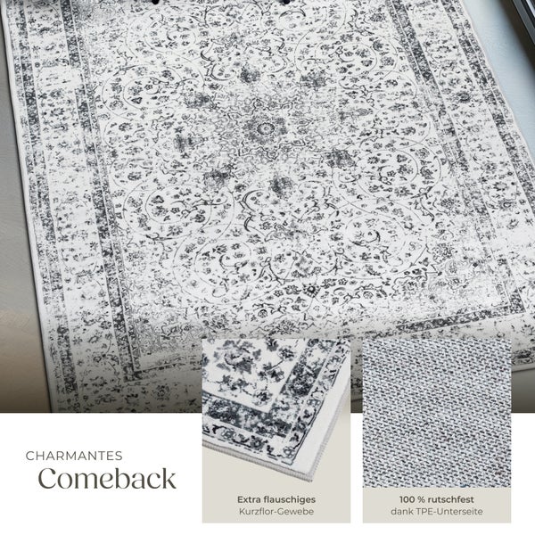 Vintage Designer Teppich tectake rutschfeste Unterseite verschiedene Größen 200 x 274 cm