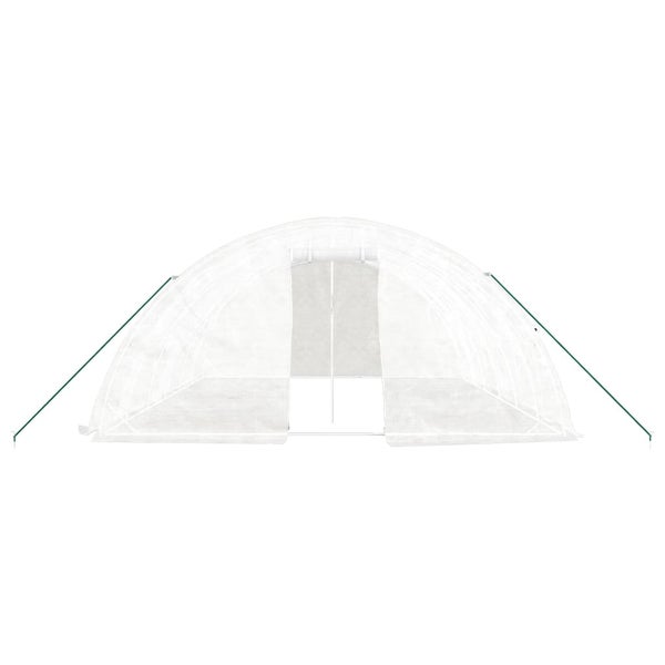 Gewächshaus mit Stahlrahmen Weiß 30 m² 6x5x2,3 m