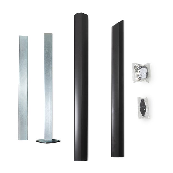 Sonnensegelmast Alu Simple Anthrazit 290 cm Mit Standfuß 90° – ideal für Wandnähe, 2 Schienen, verstellbar – Maanta®