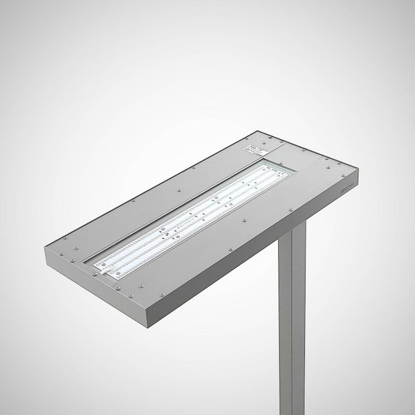 Rechteckige LED Wegeleuchte von Arcchio aus Metall mit flachem Leuchtenkopf und sichtbaren LED Modulen