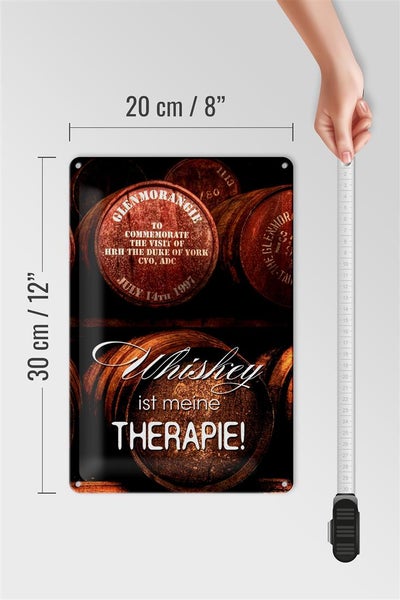 Blechschild Spruch 20x30cm Whiskey ist meine Therapie