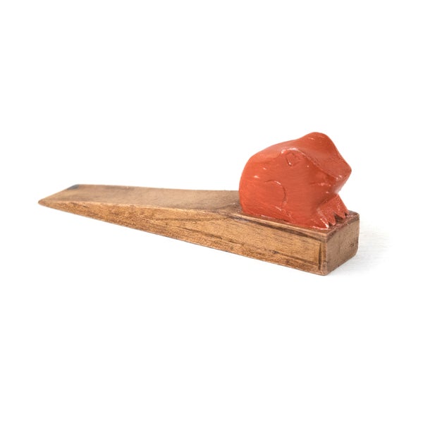 Türstopper Colorato Mahagoni Holz geschnitzt, Tiermotiv Bunt