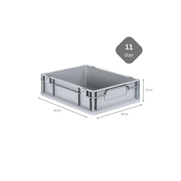 PROREGAL Spar Set 16x Eurobox Nextgen Economy Mit Scharnierdeckel & Grünen Schiebeschnappverschlüsse Griffe Geschlossen HxBxT 12 x 30 x 40 cm 11 Liter