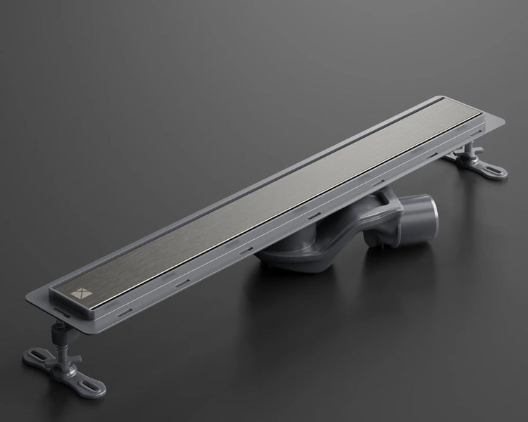 Edelstahl Duschrinne mit Ablauf und Füßen