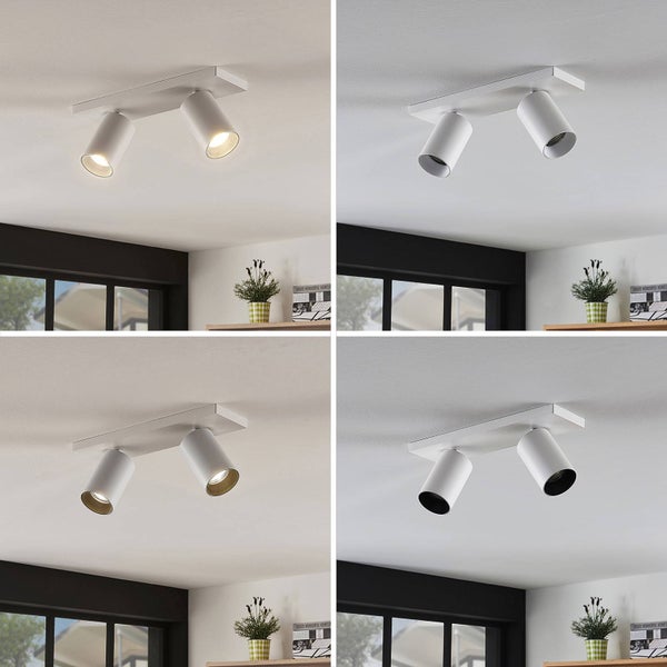 Arcchio Deckenlampe / Deckenstrahler 350° drehbar, 90° schwenkbar Deckenspot 2 x GU10 max. 8W ohne Leuchtmittel Deckenleuchte Strahler Spot