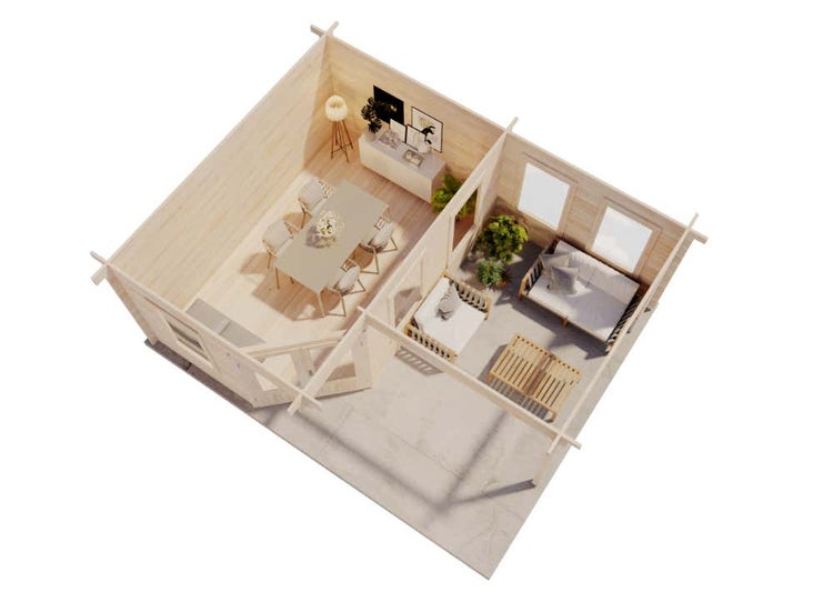 Pendelleuchte mit geriffeltem Glasschirm