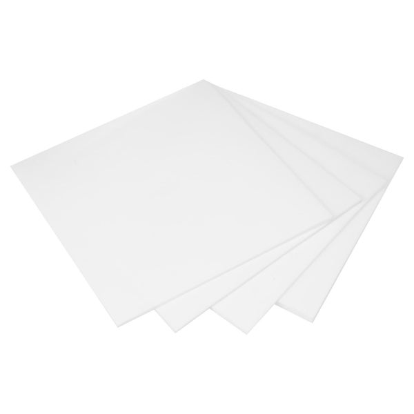 Set aus vier quadratischen Kunststoffplatten für vielseitige Bastel- und Renovierungsarbeiten.